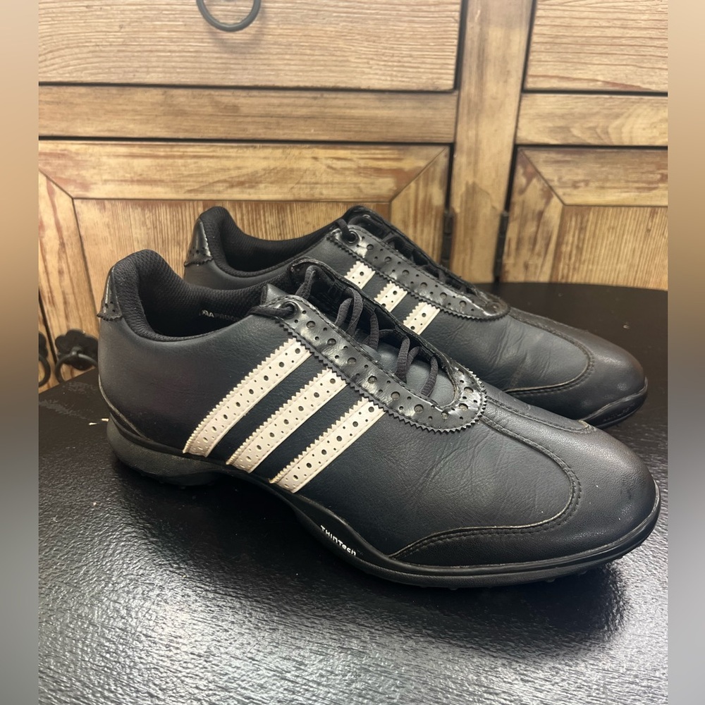 Adidas Traxion Black Golf Shoes Sneakers Fitfoam Thintech Women’s Size 8.5